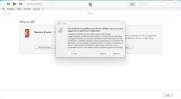 Usare iTunes per sbloccare iPhone