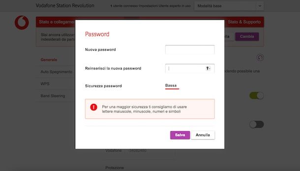 Mettere la password al Wi-Fi