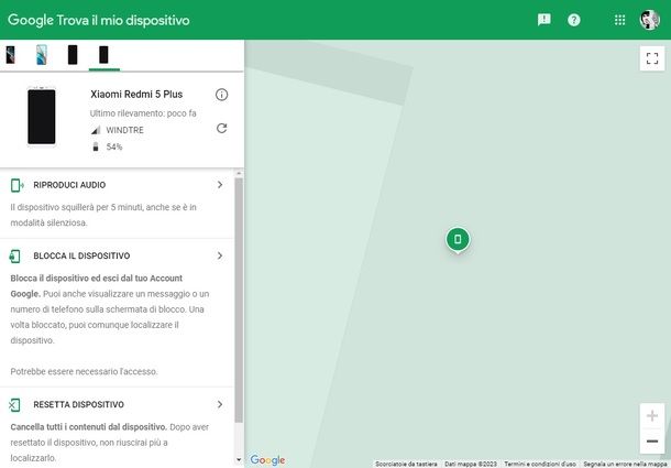 Trova il mio dispositivo Google
