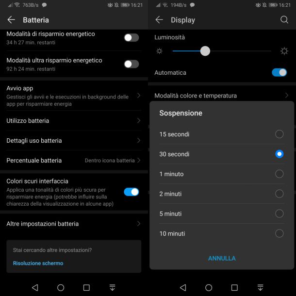 Ottimizzare la batteria su Android