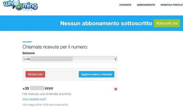 Scoprire Una Chiamata Anonima Già Ricevuta