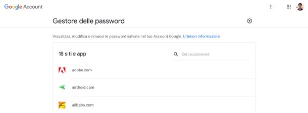 Gestore password di Google