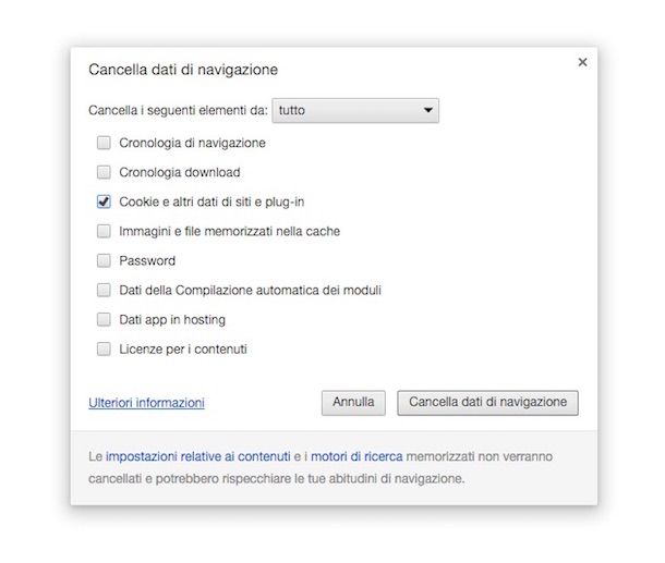 Screenshot di Google Chrome su Mac