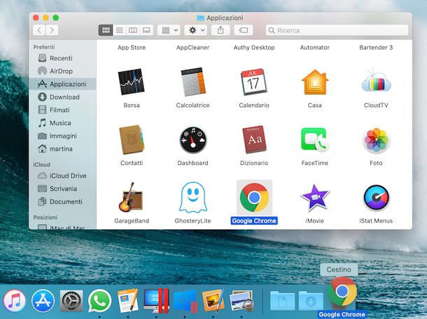 Disinstallare Chrome da Mac