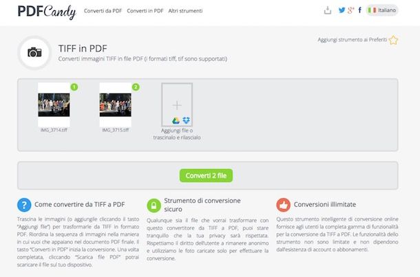 Come convertire TIFF in PDF