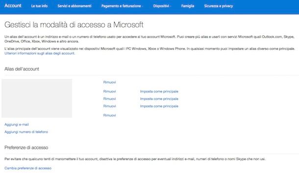 Come cambiare account Microsoft