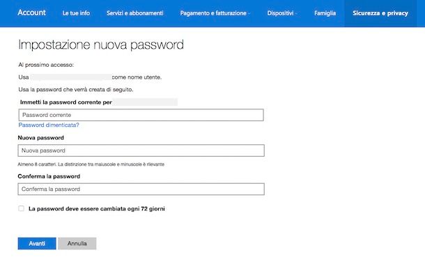Come cambiare account Microsoft