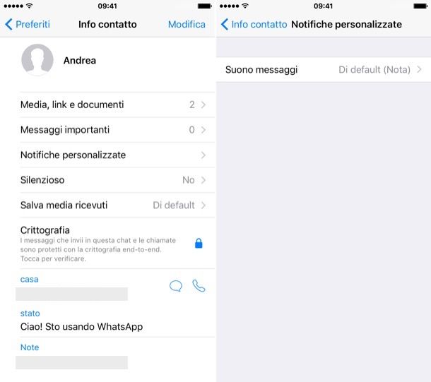 suoneria notifiche whatsapp