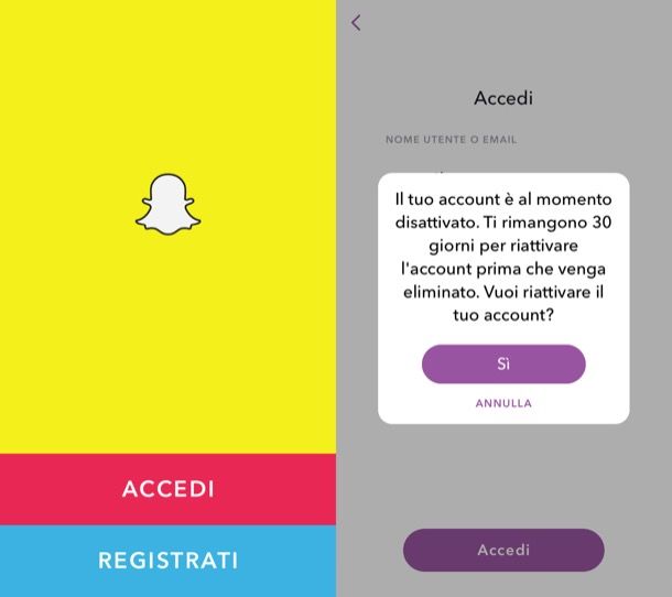 Come eliminare account Snapchat Salvatore Aranzulla