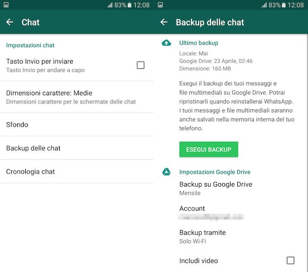 intera conversazione whatsapp