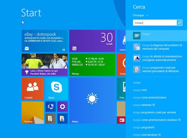 Screenshot di Windows 8