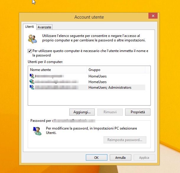 Screenshot di Windows 8