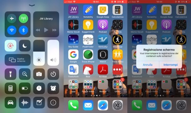 Registrazione schermo di iOS