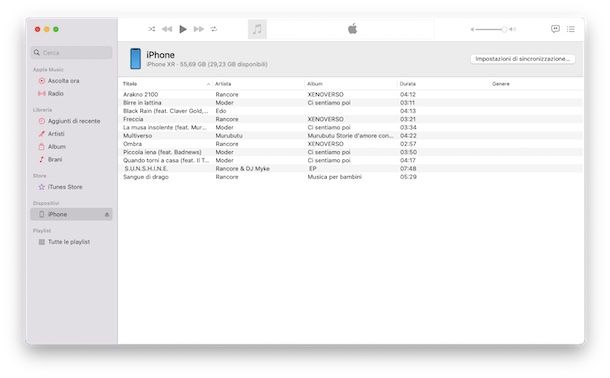 Musica in macOS