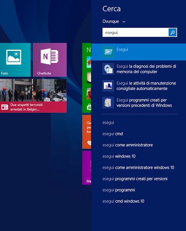 Screenshot di Windows 8