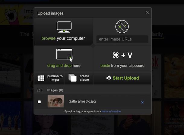Screenshot di Imgur