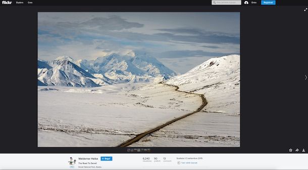 Screenshot di Flickr