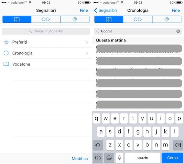 Come visualizzare su iPhone la cronologia di Safari