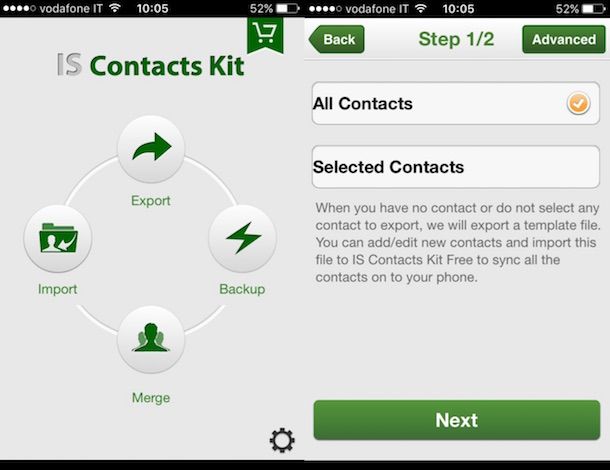 Screenshot di Contacts Backup – IS Contacts Kit Free