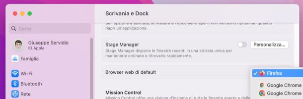 Cambiare browser Mac