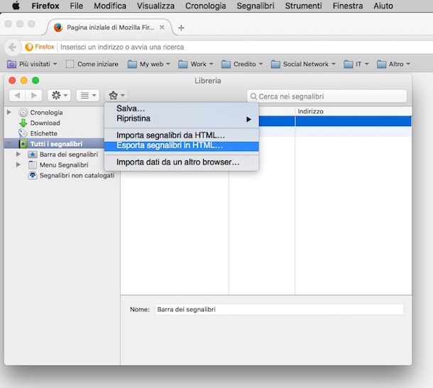 Screenshot di Firefox su OS X
