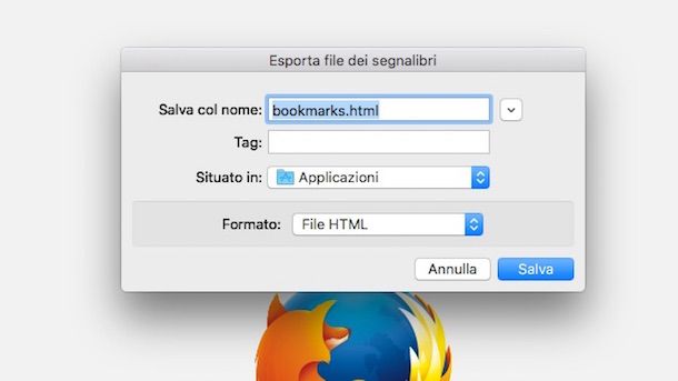Screenshot di Firefox su OS X