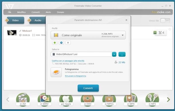 Come convertire file video MP4 in AVI