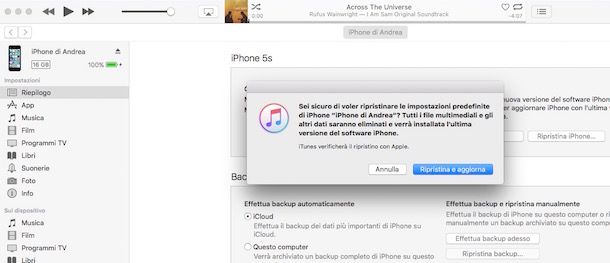 Prima di eseguire il backup