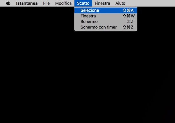 Screenshot di Istantanea su mac