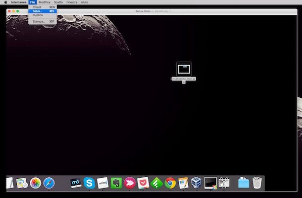 Screenshot di Istantanea su mac