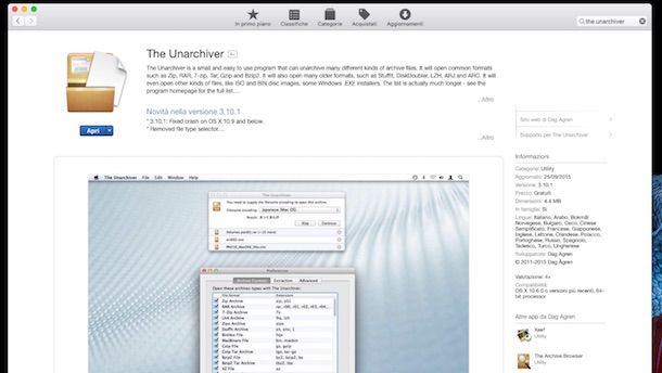 the unarchiver per mac