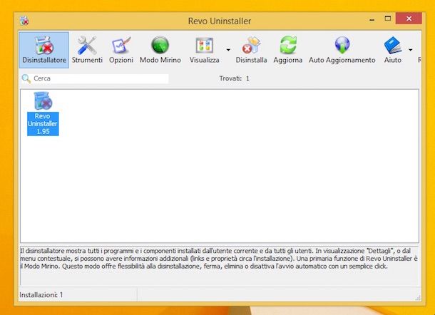 Screenshot di Revo Unistaller su Windows 8