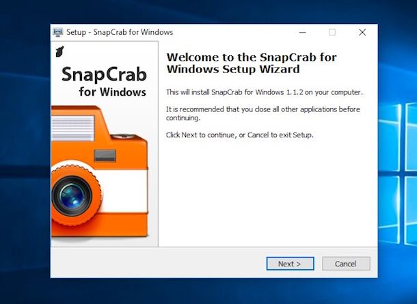 Screenshot di SnapCrab