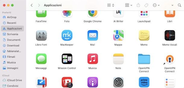 Disinstallare MacKeeper da Applicazioni