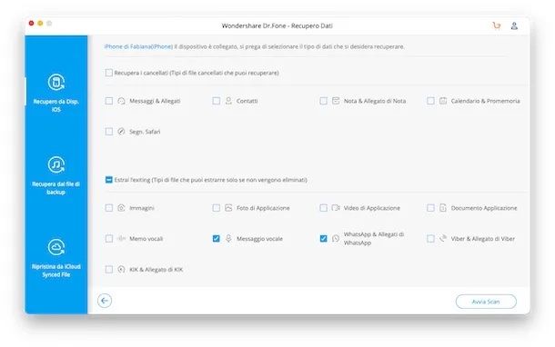 Wondershare Dr.Fone recupero dati iOS