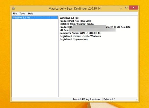 Come trovare Product Key Windows 8.1