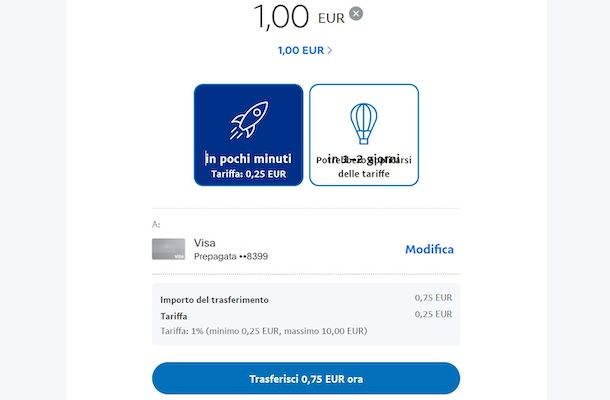 Trasferimento PayPal da PC