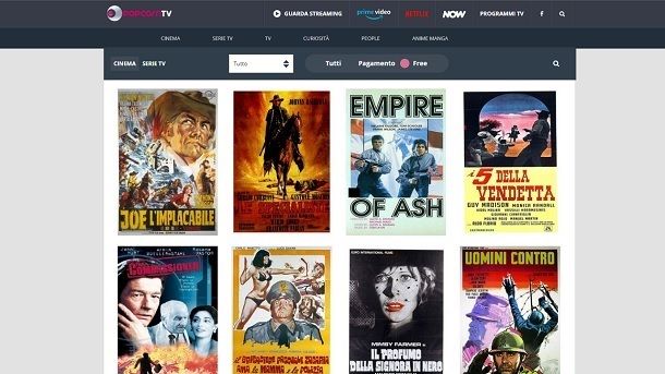 Popcorn TV Come vedere film gratis senza registrazione