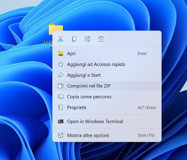 Come creare una cartella zip