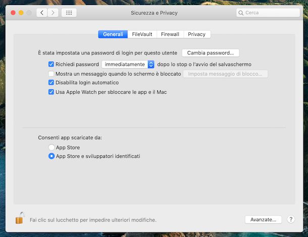 Preferenze di Sistema macOS