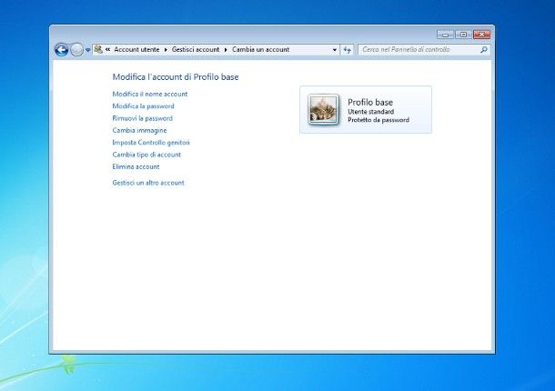 Come togliere password Windows 7