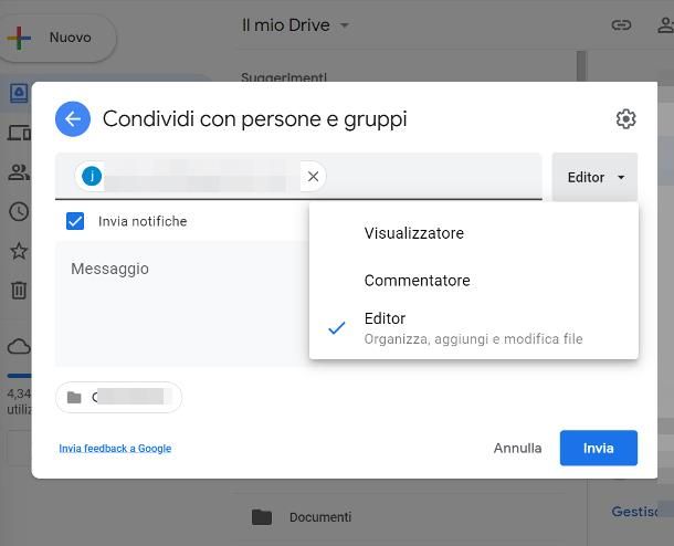 Come creare una cartella condivisa su Drive