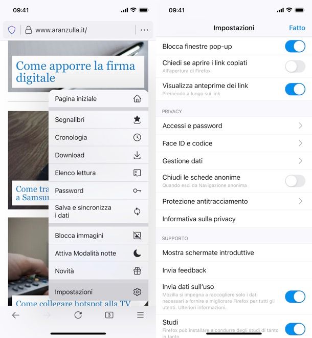 Blocco popup Firefox mobile