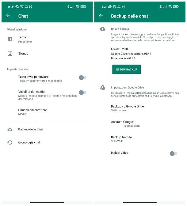 Come fare backup Android: WhatsApp