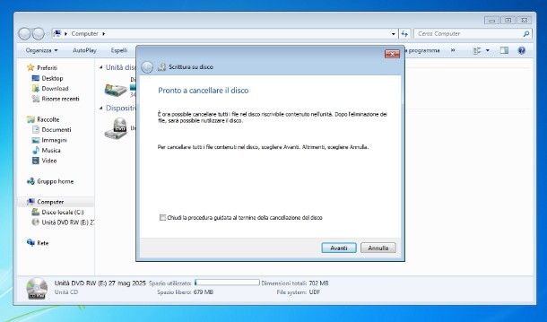 Come masterizzare con Windows 7
