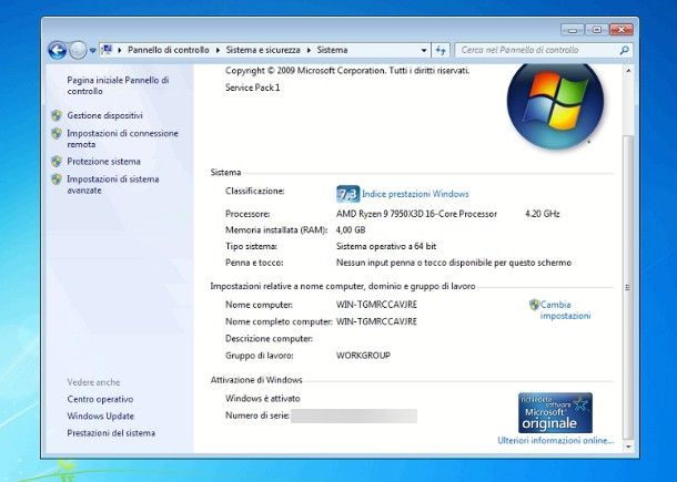 Come cambiare Product Key Windows 7