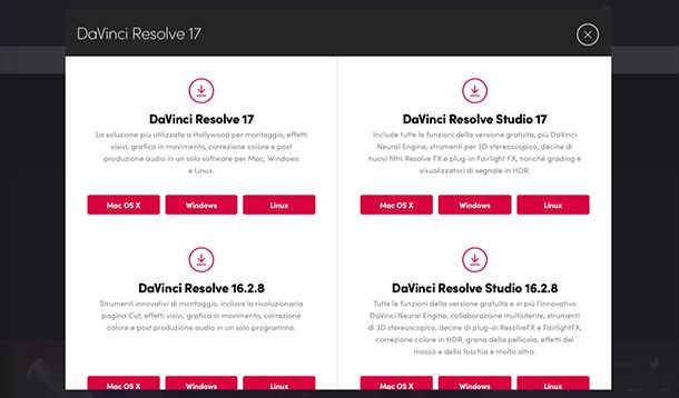 App per creare video DaVinci Resolve