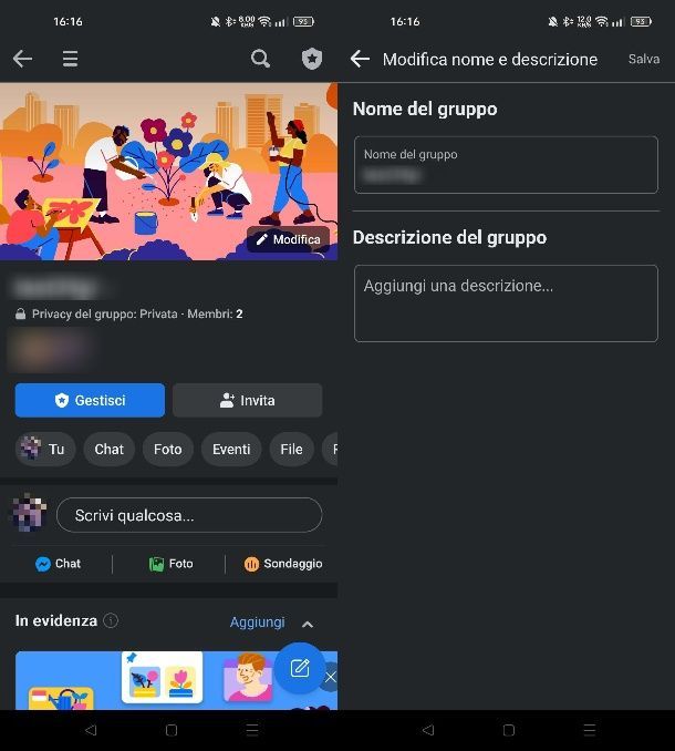 Modificare nome gruppo Facebook sul cellulare
