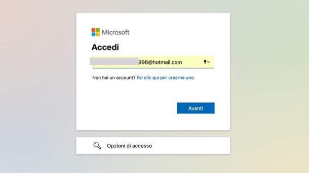 Recuperare password Outlook