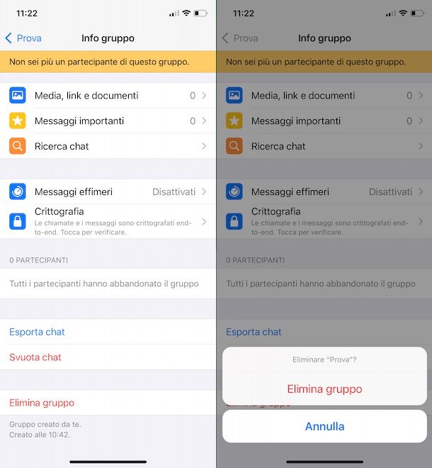 Come cancellare un gruppo da WhatsApp